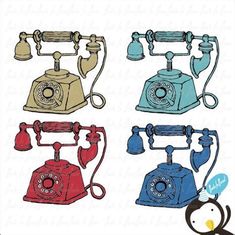 Vintage Telephone Clip Art 01