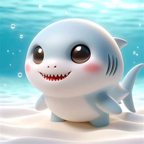 Premium Photo 3d Image Of Cute Baby Shark
