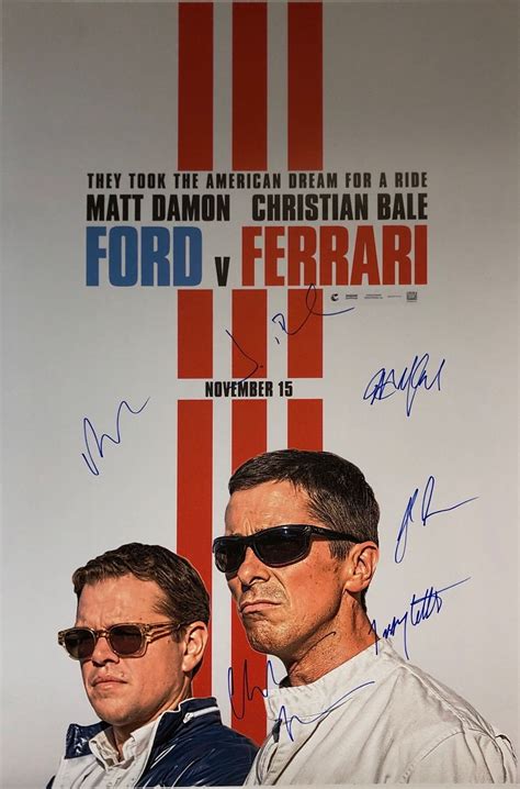 Autograph Signed Ford V Ferrari Poster Coa Etsy