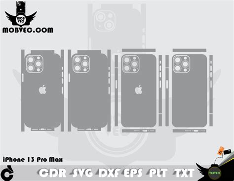 Iphone Pro Max Skin Template Vector Mobvec