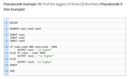 Pseudocode Examples C Programming Example