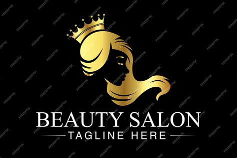 Logotipo De Salón De Belleza Con Color Dorado Logotipo De Peluquería