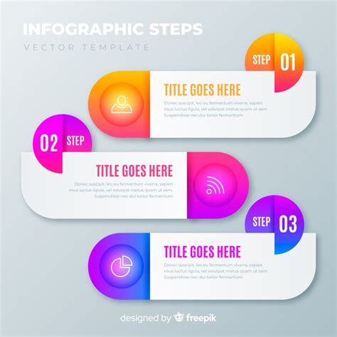 Free Vector Colorful Infographic Steps Flat Design