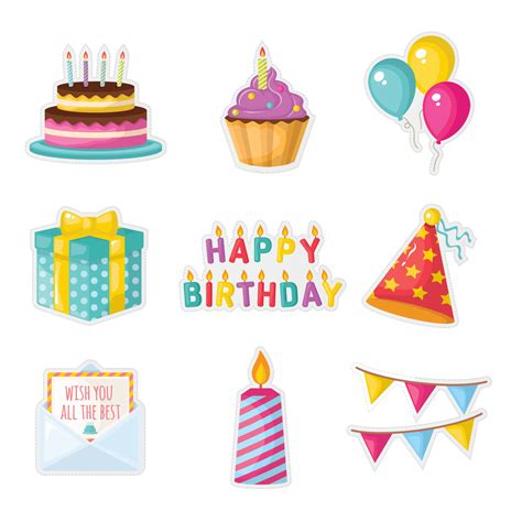 Happy Birthday Sticker Vector Art At Vecteezy