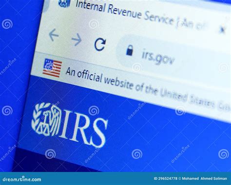 Internal Revenue Service Irs Website Editorial Stock Photo Image Of