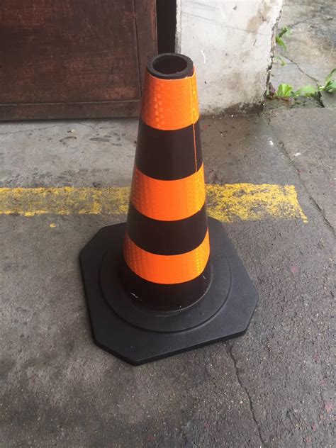 Black Road Cone Orange Reflective Traffic Rubber Black Road Cone