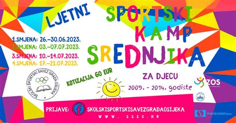 Poziv Za Upis Polaznika U Program Ljetni Sportski Kamp Srednjika