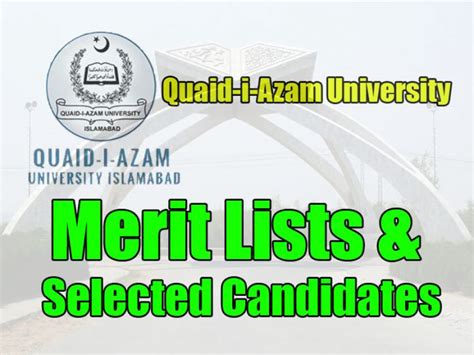 Quaid I Azam University Qau Merit Lists