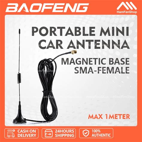 Baofeng Walkie Talkie Antenna Magnetic Car Antenna High Gain Dual Band