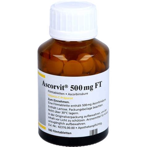 ASCORVIT 500 Mg FT Filmtabletten 100 St Preisvergleich