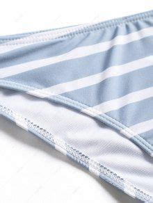 OFF Chevron Striped Cami Bikini Set In BLUE AND WHITE S ZAFUL