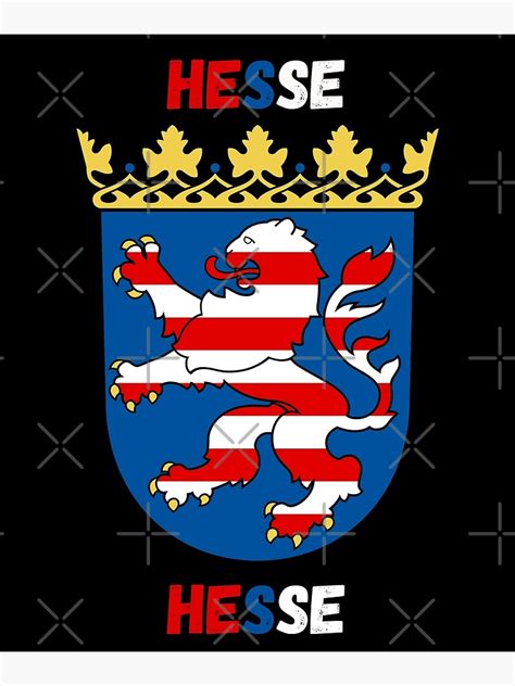 Hesse Wappen Flag Coat Of Arms Hessen Poster By Mikoala50 Redbubble