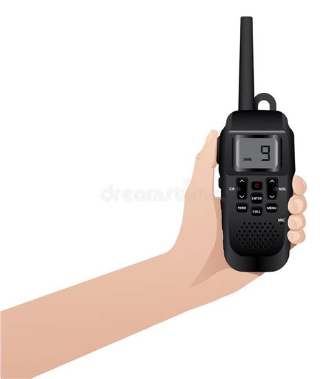 Hand With Realistic Walkie Talkie Stock Vector Illustration Of