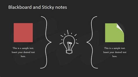 Blackboard And Sticky Notes Powerpoint Shapes Slidemodel