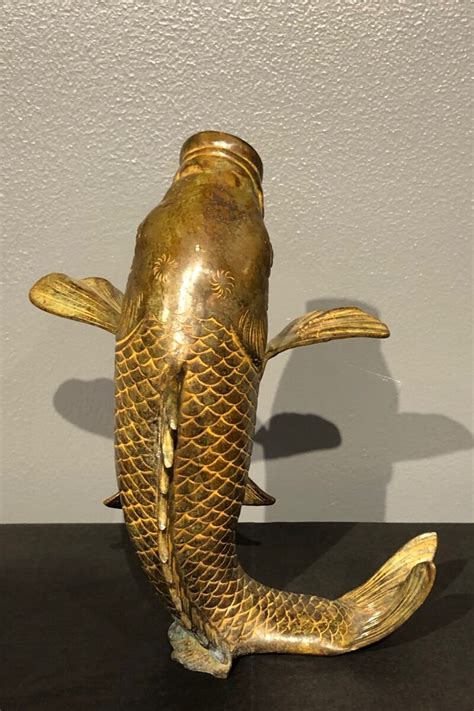 Japanese Bronze Okimono Of Koi Fish Kuraya