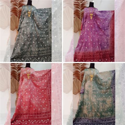 Jual Kain Jumputan Palembang Meter Bahan Dasar Batik Handmade Warna