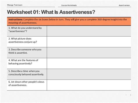 Empower Yourself With Assertiveness Worksheets Build Confidence And