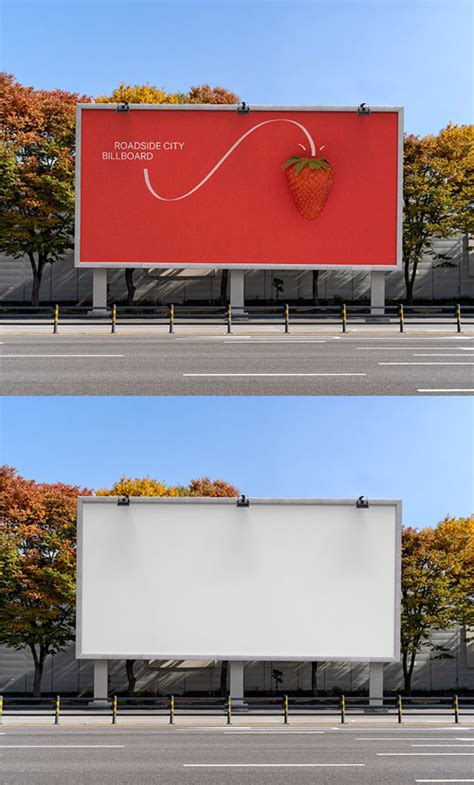 City Roadside Billboard PSD Mockup Template