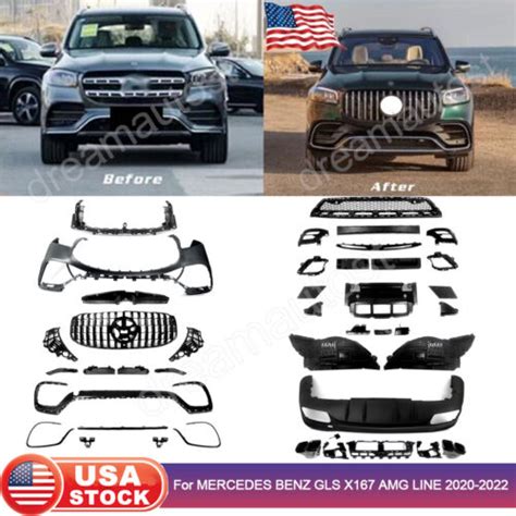 For MERCEDES BENZ GLS X167 GLS63 AMG 2020 2022 Front Rear Bumper Grille