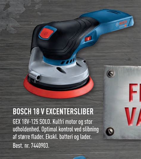 BOSCH 18 V EXCENTERSLIBER GEX 18V 125 SOLO Tilbud Hos Johannes Fog