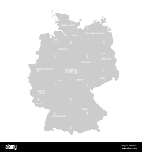 Germany Political Map Of Administrative Divisions Stock Vector Image