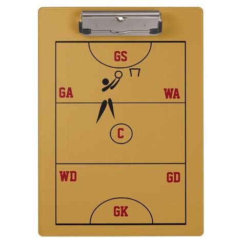 Netball Court Layout Positions Personalized Coach Clipboard Zazzle