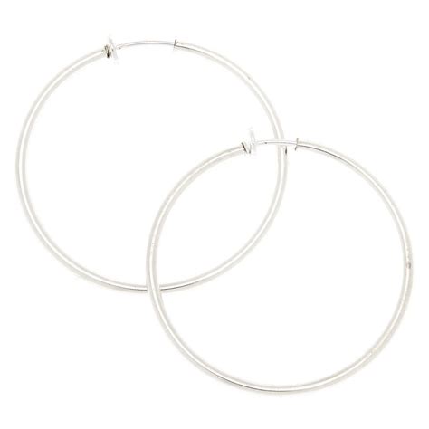 Aggregate More Than 155 Clip On Silver Hoop Earrings Super Hot Seven