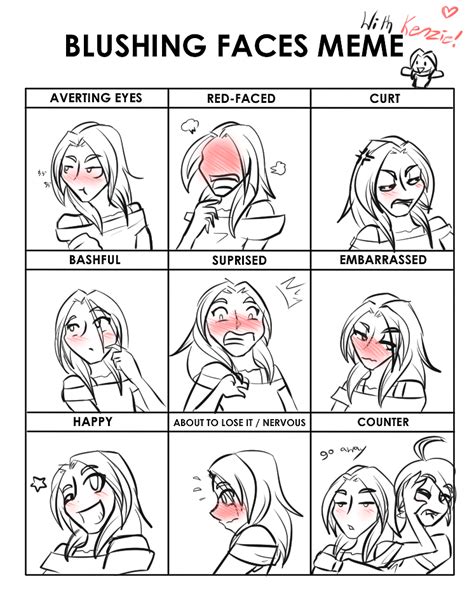 Blushing Faces Meme With Kenzie By Animaloftheelements On Deviantart