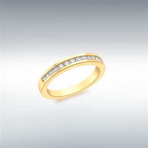 Ct Yellow Gold Ct Diamond Channel Set Half Eternity Ring Rings