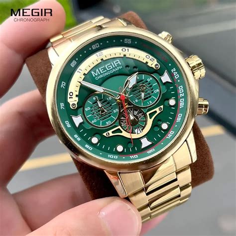 Megir 2223 Mens Chronograph Watch Gold Vivid Nuance South Africa