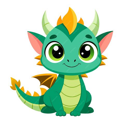 Premium Vector | Vector illustration of baby dragon cartoon
