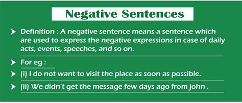 Negative Sentences Javatpoint