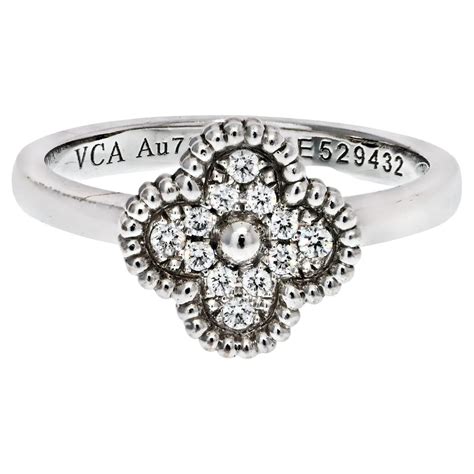 Van Cleef And Arpels Sweet Alhambra Ring 18K White Gold And Diamonds