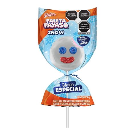 Paleta De Malvavisco Ricolino Paleta Payaso Snow G Bodega Aurrera