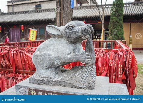 Statue Of A Rabbit In The City God Temple Editorial Stock Image Image