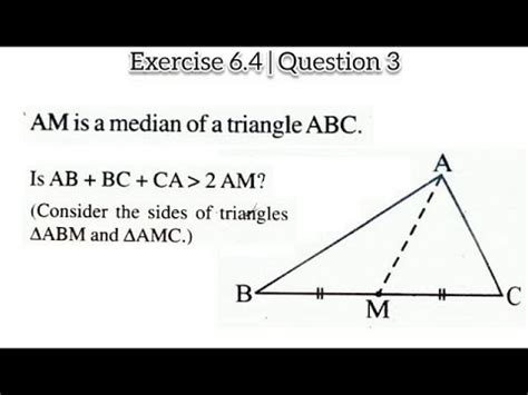 AM Is A Median Of A Triangle ABC Is AB BC CA 2AM Consider The Sides Of