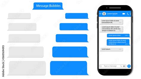 Message Speech Bubble For Text On Phone Mockup Sms Chat Conversation