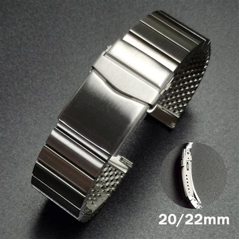 Correa De Malla De Acero Inoxidable Para Reloj Seiko Pulsera Pulida Y