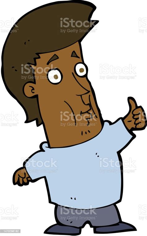 Cartoon Man Giving Thumbs Up Sign Stock Illustration - Download Image Now - Adult, Art, Attitude ...