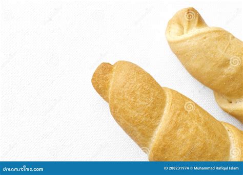Delicious Salted Breadstick Crispy Snack On A Clean White Background