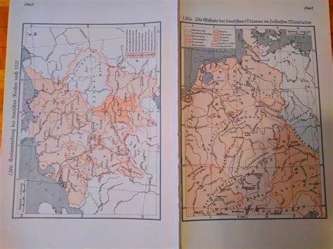 Stara Geografska Karta NjemaČka U Srednjem Vijeku