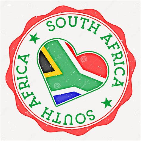 South Africa Heart Flag Logo Stock Vector Illustration Of Country