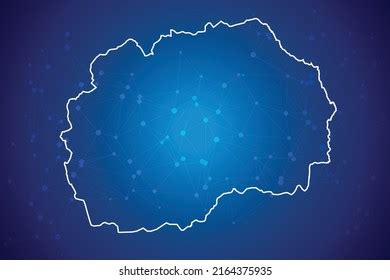 Macedonia Map Technology Con Fondo De Vector De Stock Libre De