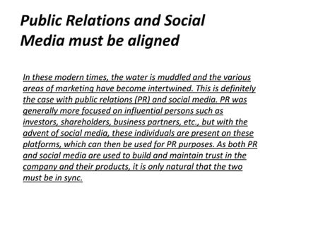 Public Relations And Social Media Ppt