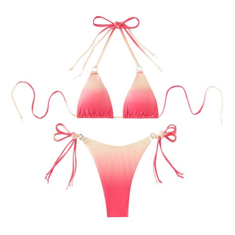 Aayomet Bathing Suit Women S Lace Up Bikini Set Beach Low Rise Swimwear