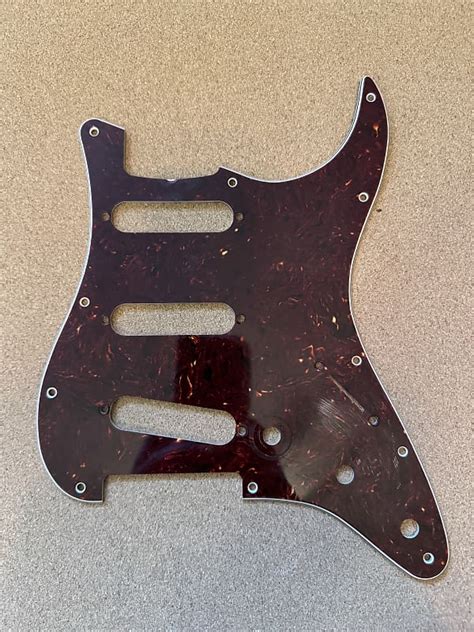 Fender Stratocaster Pickguard 3 Ply 11 Hole Tortoise Reverb