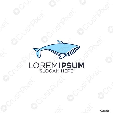 Whale Line Art Logo Design Vector Stock Vector Crushpixel