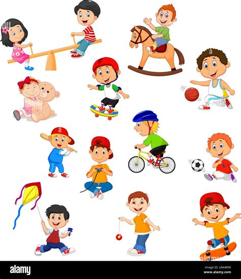 Set Of Kids With Different Sport Activities Stock Vector Image And Art