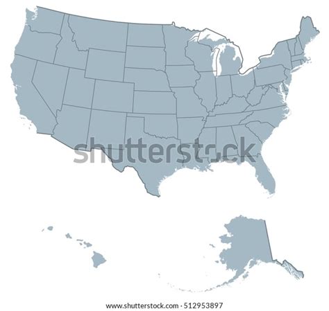 Usa United States America Political Map Stock Vector (Royalty Free ...