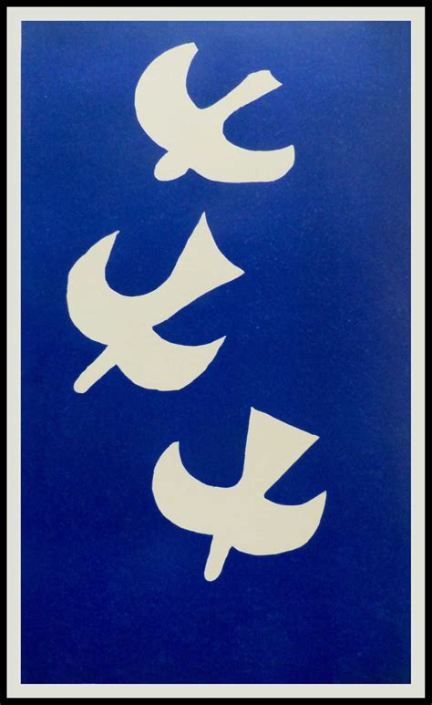 Georges Braque Birds On A Blue Background Ii Lithograph